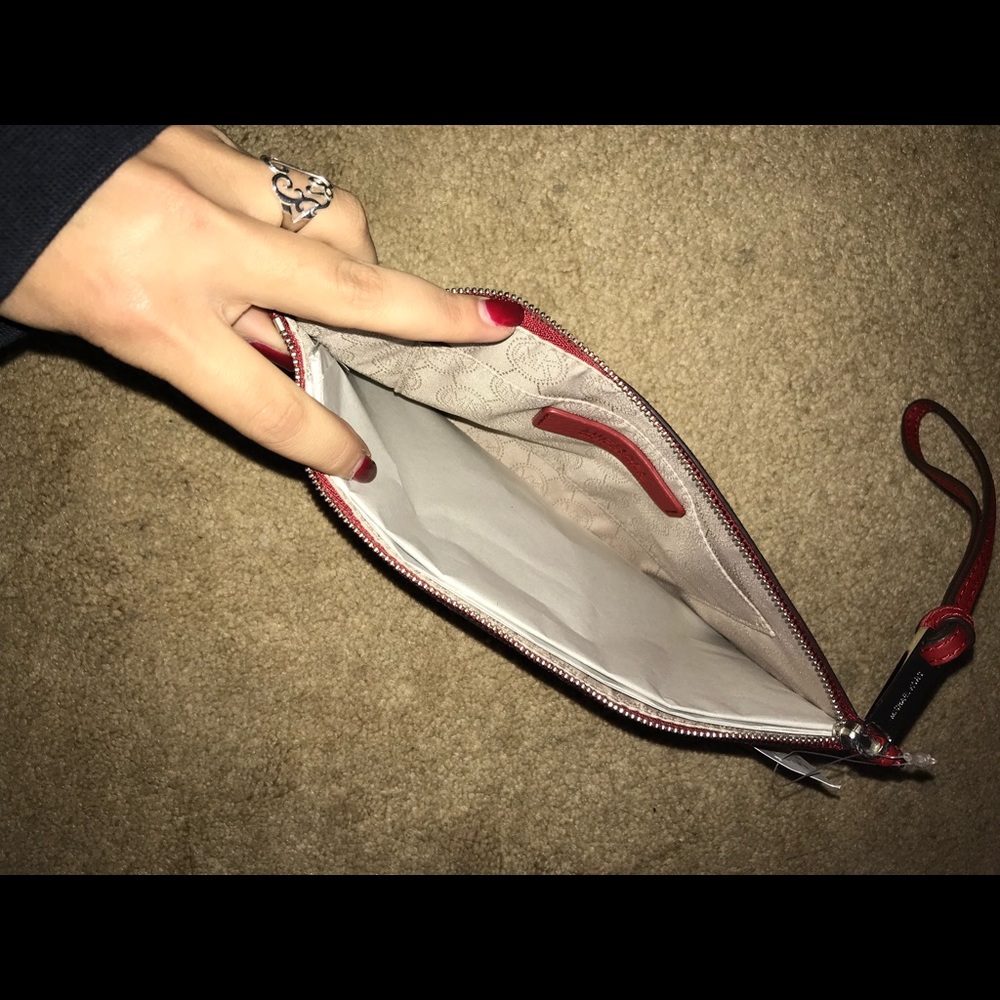 Michael Kors Red Suede Clutch